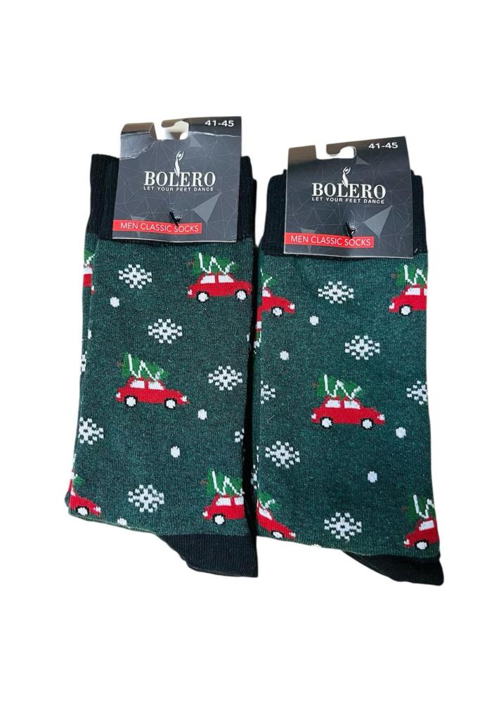 Sosete de Craciun Barbatesti 3/set,Imprimeu Fulgi de zăpadă,Engros